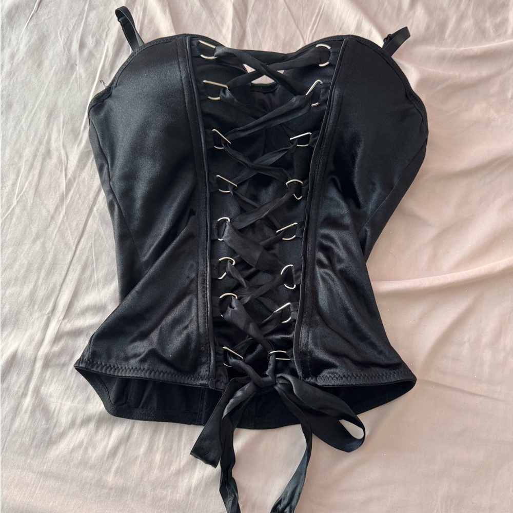 Spirit Halloween Black Lace-Up corset